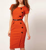 Orange fitted dress Size 10