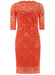 Orange Fitted Dress Size 12