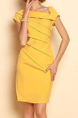 Yellow Fitted Dress Size 12